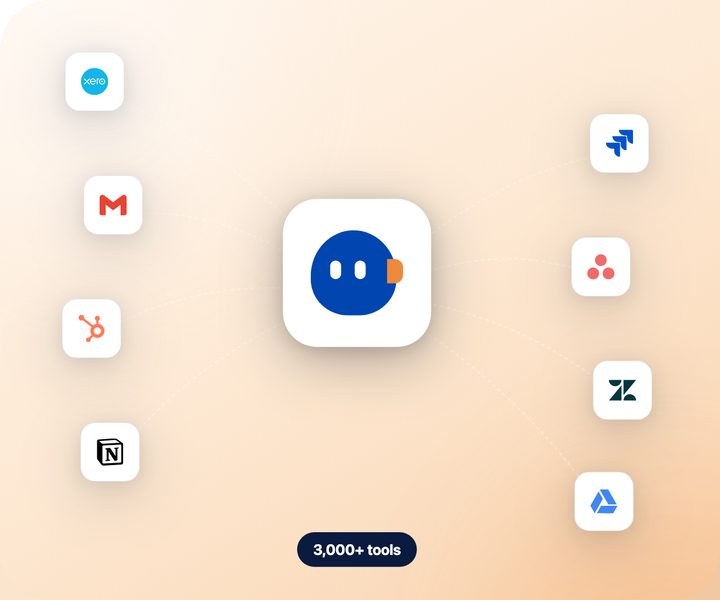 Toby connected to Xero, Gmail, HubSpot, Notion, Jira, Asana, Zendesk and Google Drive.